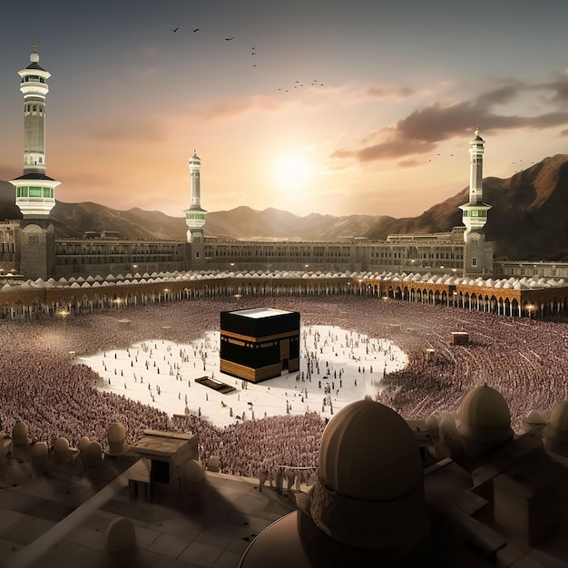 Hajj en Eid achtergrond met Kaaba Icon