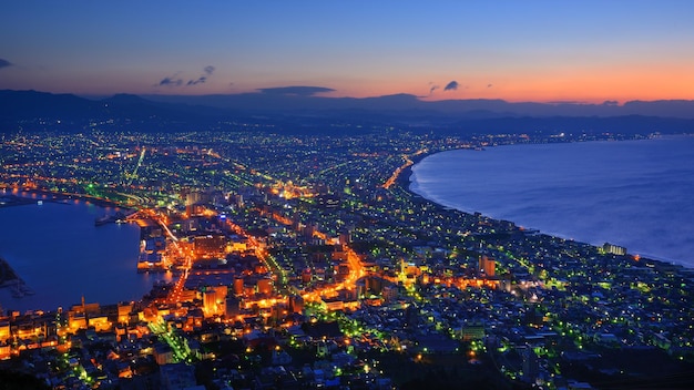 Photo hakodate japan view