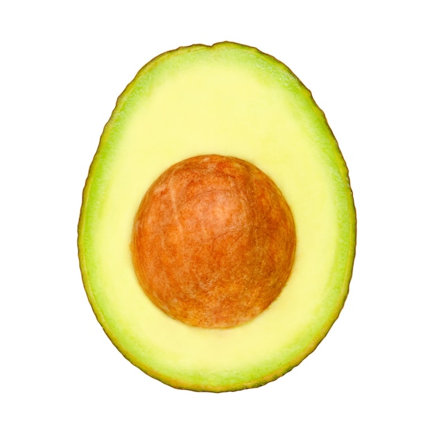 Foto metà dell'avocado isolato su uno sfondo bianco fotografia di stock
