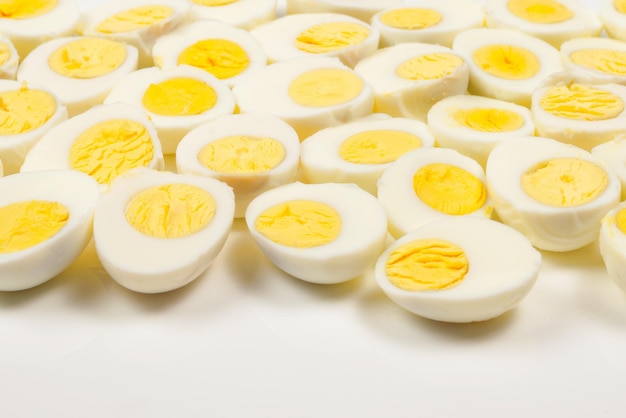 Half boiled eggs background