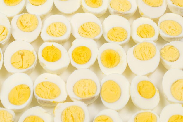 Half boiled eggs background