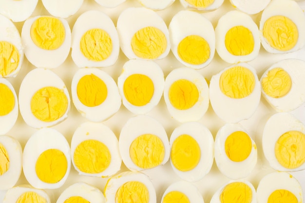 Half boiled eggs background