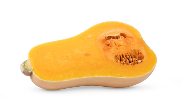 Half butternut squash  isolated on white background