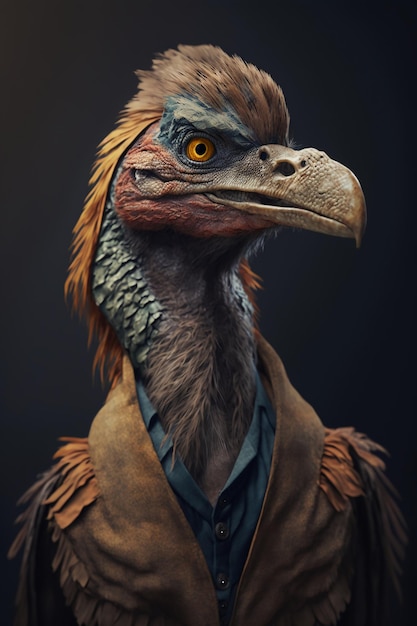 A half chicken dinosaur