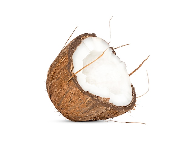 Half of the coconut isolated.