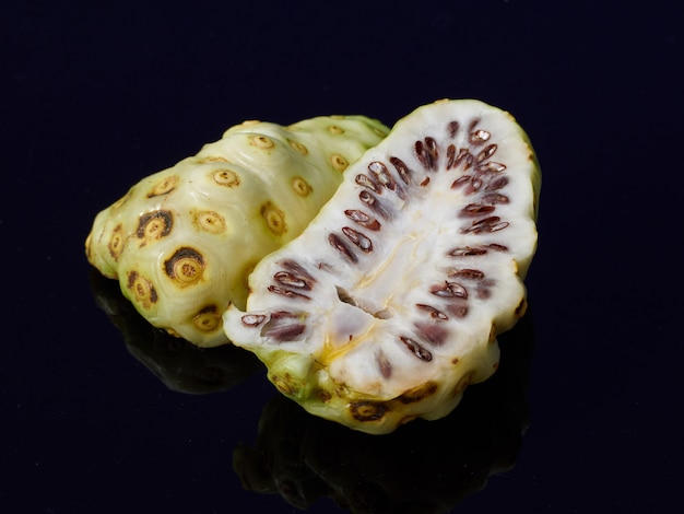 Half cut fresh noni fruit