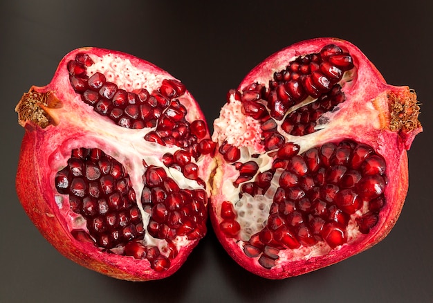 Half cut pomegranate fruit