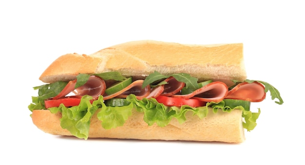 Photo half of french baguette sandwich