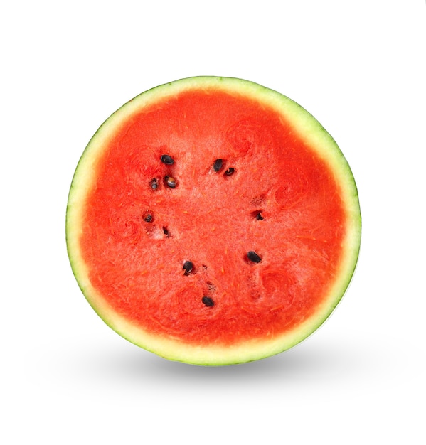 Half of fresh watermelon isolated on white background