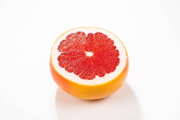 Half grapefruit isolated on white background