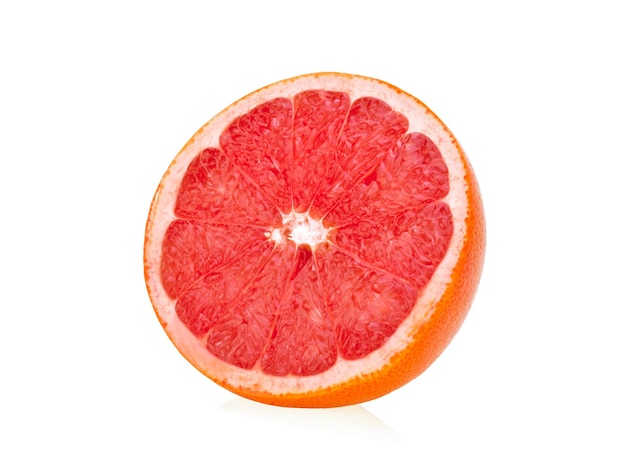 Half of grapefruit isolated on white surface