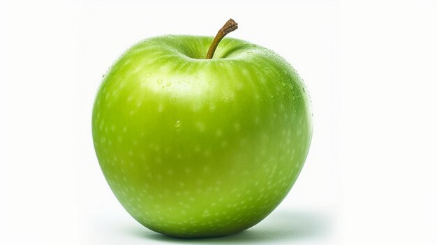 half green apple isolated