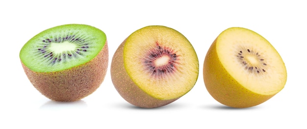 Half kiwi fruit isolated on white background