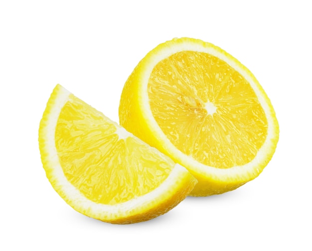 색 바탕에 분리 된 레몬의 절반
