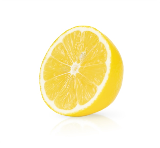 A half of lemon isolated on white background