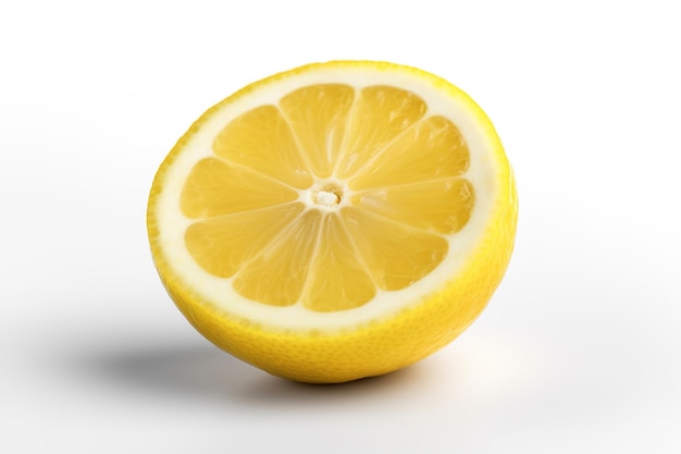 A half of a lemon with the bottom half cut off.