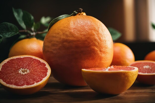 Half an orange falls on a blue background with drops of water