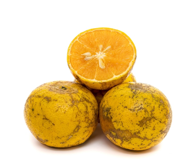 half of orange isolated on the white backgroundThai fruit