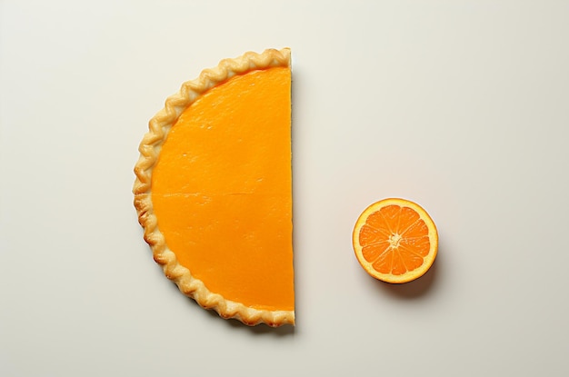 Half an orange pie and an orange generative ai