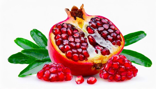 half of pomegranate isolated on the white background