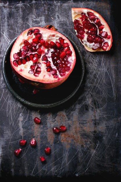 Half of pomegranate