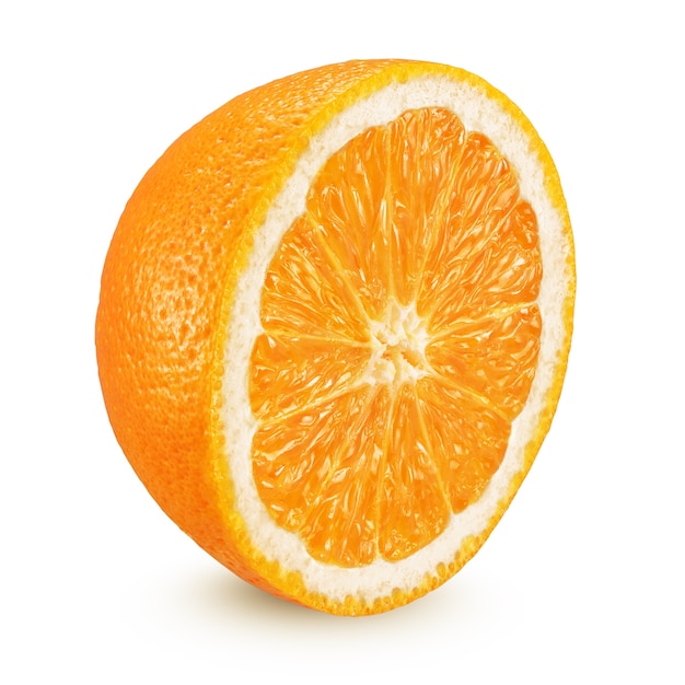 Half of ripe orange fruit isolated