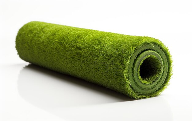 Photo half rolled grass carpet enchantment unveiled isolated on transparent background