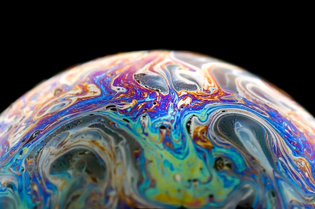 Half soap Bubble Ball abstract background semicircle. 