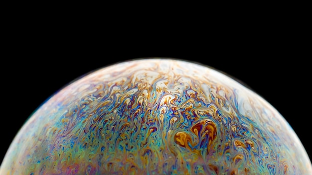 Foto semicerchio astratto del fondo della palla della bolla del sapone mezzo.