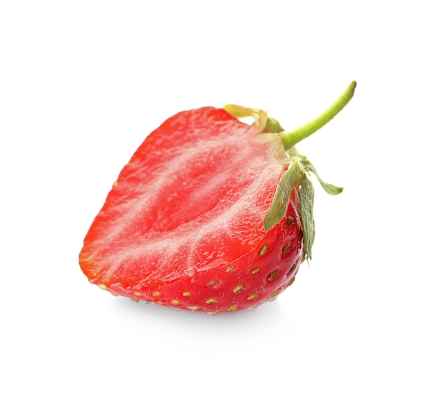 Half of sweet ripe strawberry isolated