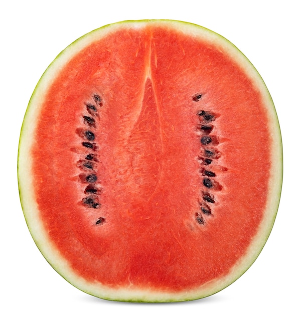 Half of watermelon isolated on white background. watemelon clipping path