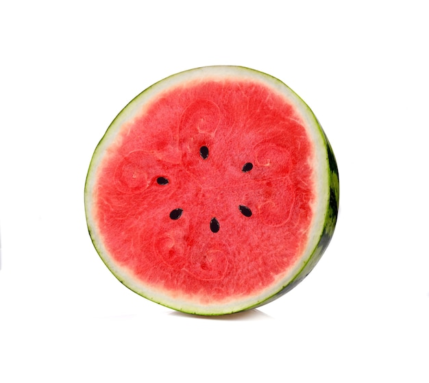 Half watermelon with isolated on white surface