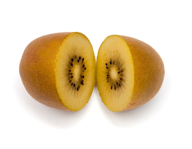 Half yellow or gold kiwi fruit