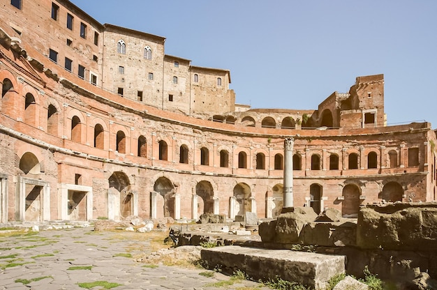 Halfronde plattegrond van de markt van Trajanus in Rome