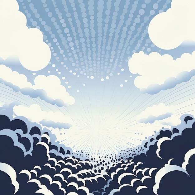 Halftone Clouds Background Vector illustration