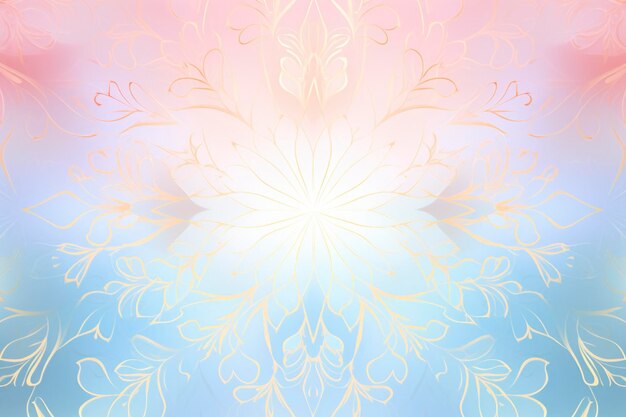 Photo halftone gold outline flower pattern with copy space in pink background