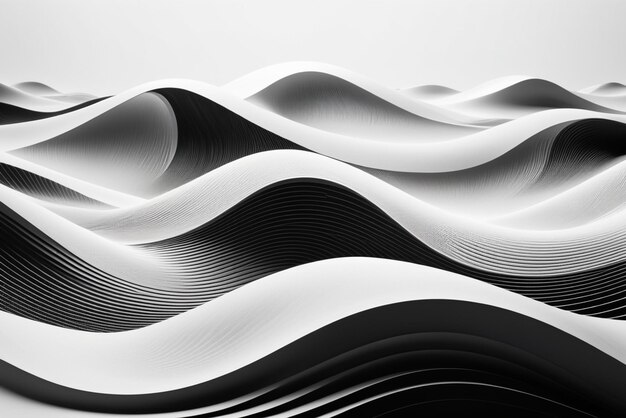 Photo halftone pattern waves white background artistic monochromatic black and white colors abstract