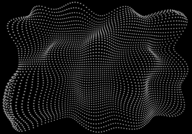 Halftoonpatroon overlay 3D abstracte vorm ontwerpelement gebogen rechthoek
