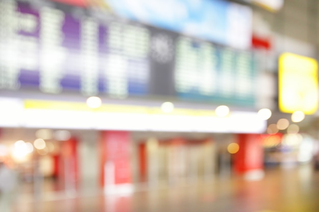 Hall in airport out of focus  - bokeh background