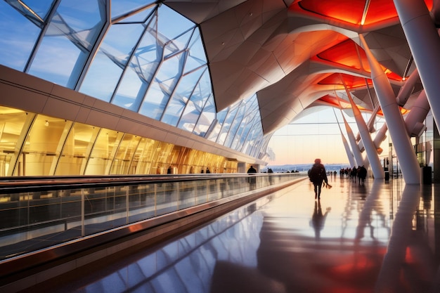 Hall of the modern airport