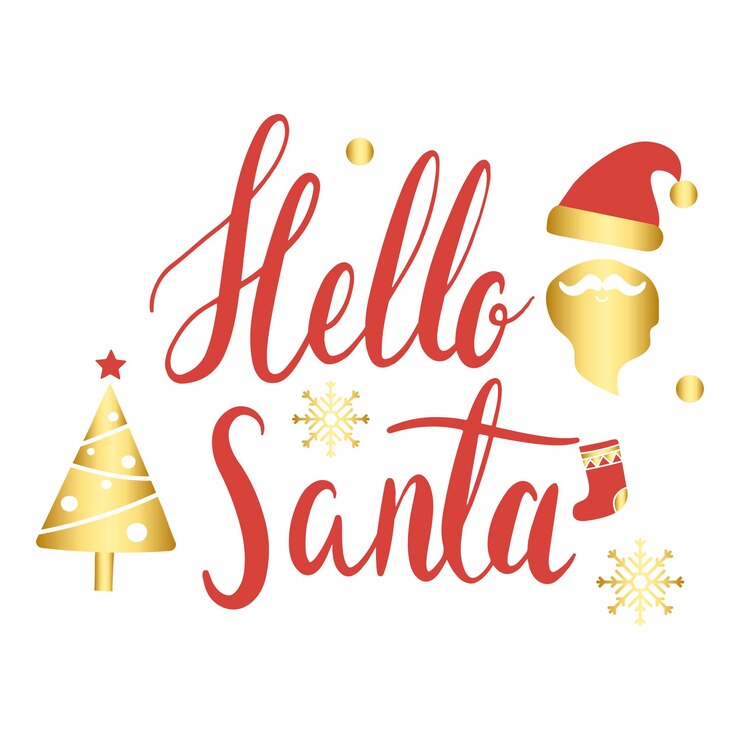 Foto hallo kerstman png badge doorzichtige achtergrond