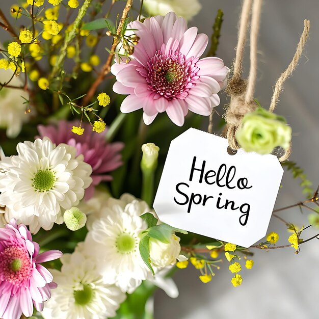 Hallo lente lettering effect Gelukkige lente groet