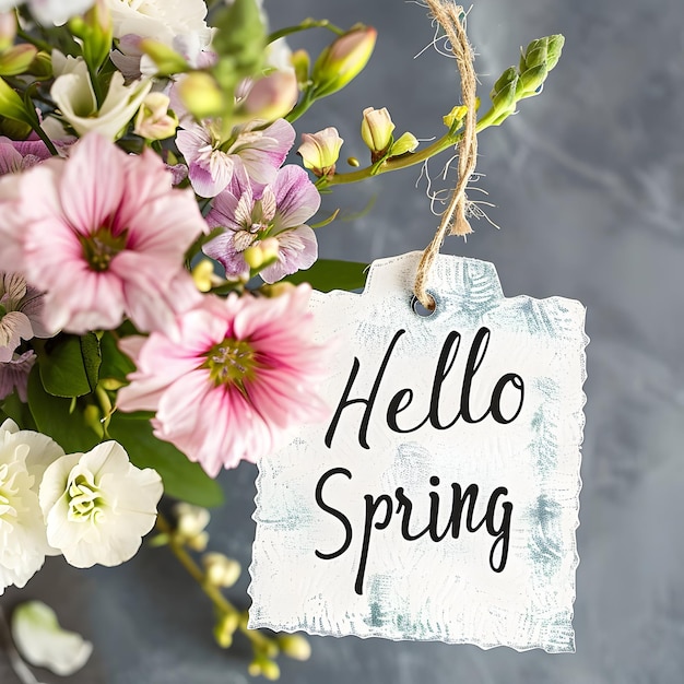 Hallo lente lettering effect Gelukkige lente groet