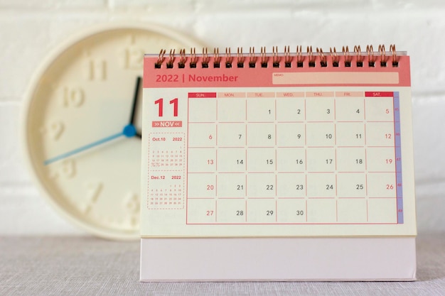 Hallo november 2022Desktopkalender voor het plannen en beheren van elke datum