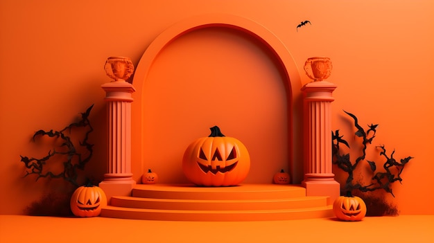 ハロウィーンの 3 d 背景生成 ai