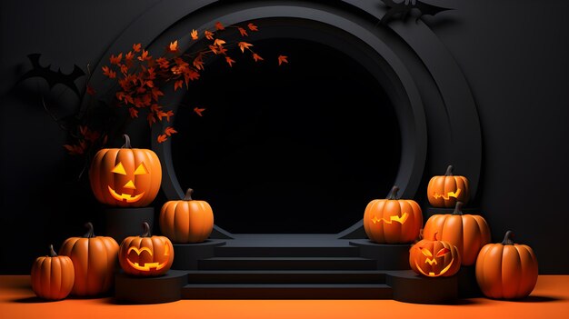 Halloween 3d background generated ai