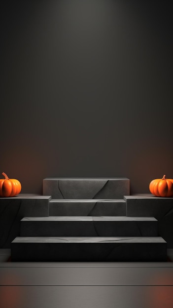 Halloween 3D background stone platform For product presentation