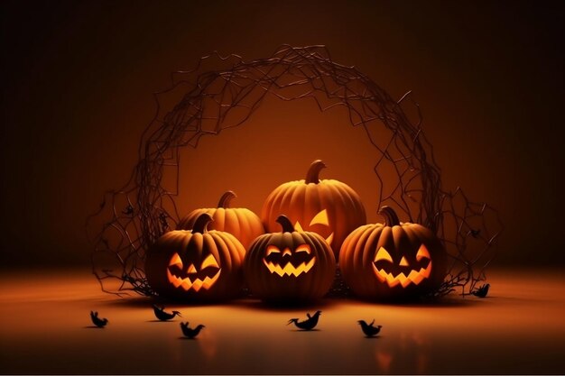 Halloween 3d background with copy space