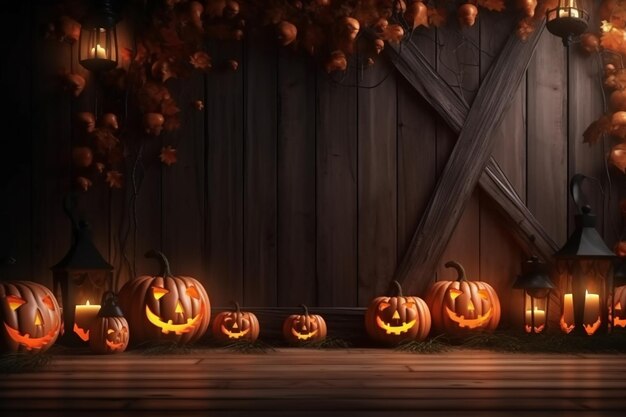 Halloween 3D Background with Copy Space