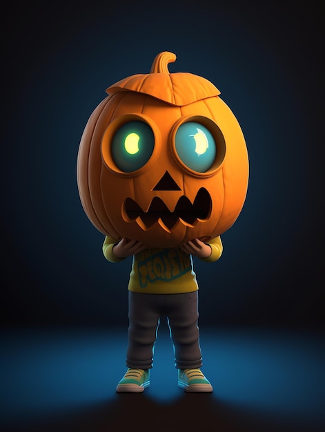 halloween 3d character pumpkin ghost theme